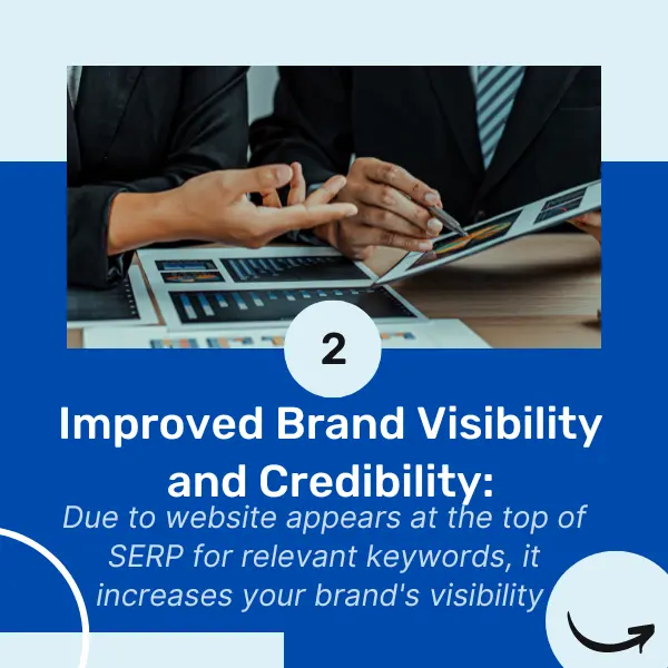 Image explaining the Title - "Brand visibility & credibility" with short description