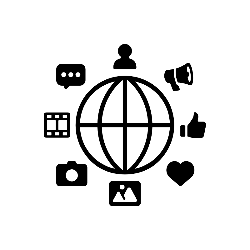 Icon for social media platforms like Facebook, Twitter, or engagement.
